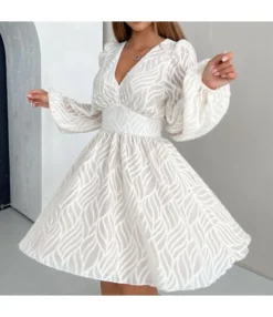 Lantern Sleeve Jacquard Commuter A-Line Slim Dress Wholesale Dresses N462302140018614 -Dress Sales Store O1CN01RGXnBq2Gztr0kyA8Q 2212501819087 0 cib