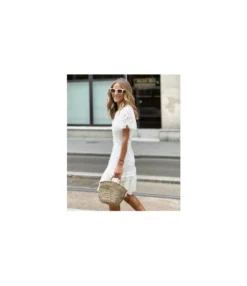 Fashion Jacquard Lace Wrap Hip Bubble Short Sleeve Dress Wholesale Dresses N5923090100071 -Dress Sales Store O1CN01USu6S51UK8COBBlSX 2099122498 0 cib