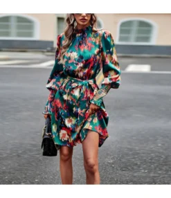 Lantern Sleeve Pleated Print Temperament Elegant Long-Sleeved Dress Wholesale Dresses N4623062500011 6 Lantern Sleeve Pleated Print Temperament Elegant Long-Sleeved Dress Wholesale Dresses N4623062500011 -Dress Sales Store O1CN01VJZZIF1ND4oDfvgtM 2425141535 0 cib 4