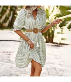 Commuter Stripe V-Neck Balloon Sleeve Dress Wholesale Dresses N4623041900027 8 Commuter Stripe V-Neck Balloon Sleeve Dress Wholesale Dresses N4623041900027 -Dress Sales Store O1CN01WACVgO1wuayhIsCWv 3267756368 0 cib