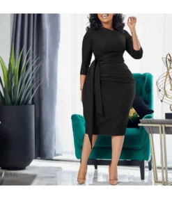 Fashion Solid Color Seven Part Sleeve Pleated Strapped Dress Wholesale Dresses N5323032800174 -Dress Sales Store O1CN01WwgGhV26Ucf4lKNI9 4225457665 0 cib 6