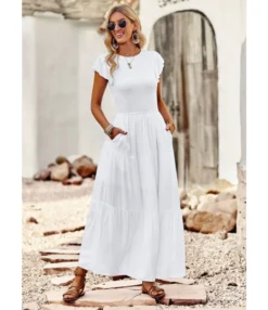 Pleated Solid Color Elegant Round Neck Dress Wholesale Dresses N4623041200018 -Dress Sales Store O1CN01XPZVlY1ND4lDAvPVY 2425141535 0 cib