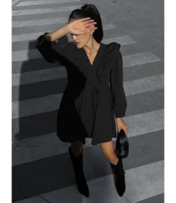 Temperament Long Sleeve High Waist A- Line Ruffled Black Dress Wholesale Dresses N5323021500005 -Dress Sales Store O1CN01Z6KCpy2Gztq0rZHii 2212501819087 0 cib