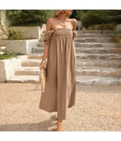 Elegant Flower Petal Sleeve Solid Color Square Neck Long Dress Wholesale Dresses V5923041200032 -Dress Sales Store O1CN01Zz2CE21ND4mtFDD6P 2425141535 0 cib 4