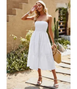 Temperament Sleeveless Collarless Solid Color Bustier Paragraph Dress Wholesale Dresses V5923041200044 -Dress Sales Store O1CN01f6hmDK1ND4n9ChJ8f 2425141535 0 cib