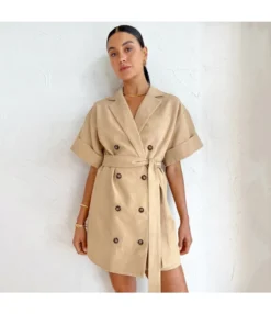 Button-Down Short-Sleeve Belt Commuter Loose Suit Dress Wholesale Dresses N4623070600032 -Dress Sales Store O1CN01lCCxMn2Gztsrrj9bk 2212501819087 0 cib 3