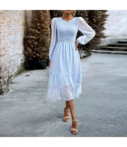 Elegant Solid Color Bubble Sleeve Jacquard Long Dress Wholesale Dresses N4623071700112 -Dress Sales Store O1CN01mG5wlJ1ND4ojMTcyt 2425141535 0 cib 4