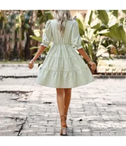 Commuter Stripe V-Neck Balloon Sleeve Dress Wholesale Dresses N4623041900027 9 Commuter Stripe V-Neck Balloon Sleeve Dress Wholesale Dresses N4623041900027 -Dress Sales Store O1CN01qBplJ61wuaybkR3xS 3267756368 0 cib