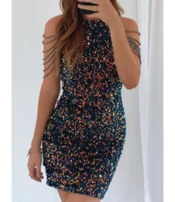 Sexy Hanging Neck Crystal Tassel Sequins Mid Waist Hipster Evening Gowns Wholesale Dresses N5923091300013 -Dress Sales Store O1CN01tWfGQO1drrrN8twgO 2207906183790 0 cib