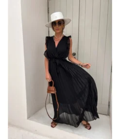 Sexy V-Neck Crossover Ruffle Sleeve Pressed Pleat Dress Wholesale Dresses N5923080800028 -Dress Sales Store O1CN01v7qhmd1ZzsIsgxf7b 2211169913266 0 cib 4