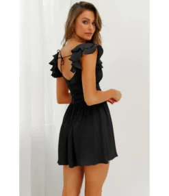 Sexy Deep V Ruffles Sleeve Dress Solid Color Lace-Up Backless Wholesale Dresses SDN560229 -Dress Sales Store a2274447 b37f 46d1 9247 d02e1f44fe9a 2b86b75da44c1426ca0106f67a598e87