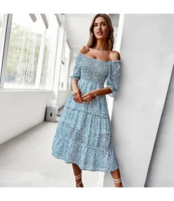 Sexy Off Shoulder Floral Midi Swing Dress High Waist Petal Sleeve Slim Vacation Wholesale Dresses SDN560630 -Dress Sales Store a367c8a6 9054 4bc4 a877 8b45aa2b5041 d97e5d3d175ad73f47d9bae097a0a165