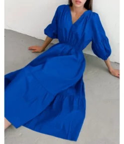 Klein Blue V Neck Puff Sleeve A-Line Dress High Waist Solid Color Midi Wholesale Dresses SDN560941 8 Klein Blue V Neck Puff Sleeve A-Line Dress High Waist Solid Color Midi Wholesale Dresses SDN560941 -Dress Sales Store a86f7a7f 0868 4e89 a42e f3662981c2d1 142bd721995912c24499b601d20807ab