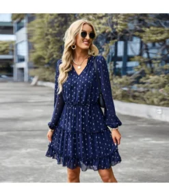 Polka Dot Tie-Up Sexy Long-Sleeve Loose Chiffon Dress Wholesale Dresses SDN535555 -Dress Sales Store a89182e4 9b90 4bc3 bce2 7311314f6007 6d063dc4e712646f907a237cde24516c