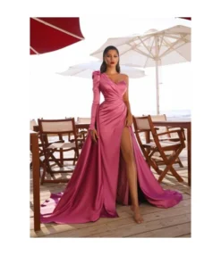 Satin Dress With Sloping Shoulder&Thigh Split Party Dress SD150065 -Dress Sales Store ad3423e5 618c 462b 89f2 20b7da913511 D54F9F8D462C879B401F73DBC8E397E2