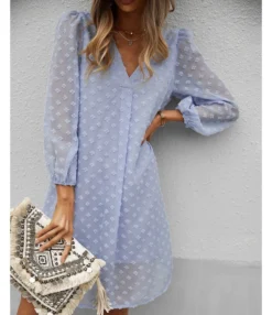 Sexy V Neck Flocking Mini Dress Solid Color Loose Long Sleeve Wholesale Dresses SDN560852 -Dress Sales Store b1a3625f d204 4ecf 9798 23653d75cfc0 6d04e90031cc1c6d69024a8eef0de025