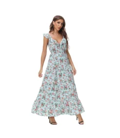 Sexy V-Neck Frill Sleeve Vacation Floral Dress Wholesale Maxi Dresses SDN535206 -Dress Sales Store b635803b c429 4a7a 87da 4c9d7186fe9f b1560efdc89cf4cd7a88bbbbda039658