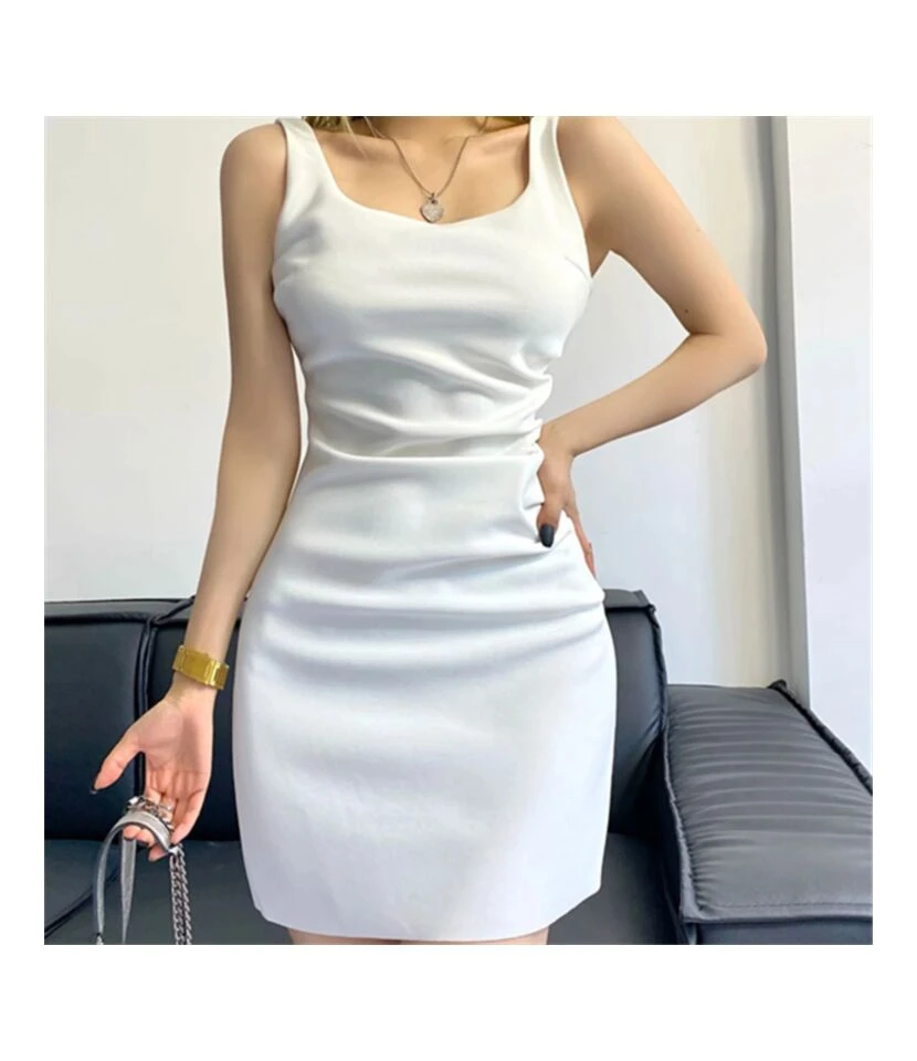 Women Plain Color Sleeveless Pleated Wholesale Tank Dresses SDN580534 1 Women Plain Color Sleeveless Pleated Wholesale Tank Dresses SDN580534