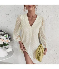 Sexy V Neck Flocking Mini Dress Solid Color Loose Long Sleeve Wholesale Dresses SDN560852 -Dress Sales Store b99c4f54 da47 4375 8dac 43643e584d5e 51b14cb9e710d0cdfe10b612aa3f72f2