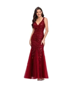 Sexy V-Neck Leaf Embroidered Sequins Slim Fishtail Prom Evening Dress Wholesale Maxi Dresses SDN535240 -Dress Sales Store bebfff7f f496 470a 9147 4f714efc3566 6c31b68bbc67c579f6be45efbb8a6a7a