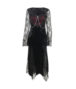 Dark Style Splicing See-Through Lace Slim-Fit Slit Trumpet Sleeve Dress Wholesale Dresses SDV464255 -Dress Sales Store bfe79561 db05 411c a7f9 7ffa58d99f0a 494ec4b7654832eccd3b522ef720ab01