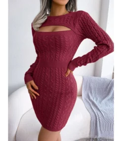 Sexy Cutout Twist Sweater Knitted Dresses Long Sleeve Bodycon Solid Color Wholesale Dresses SDN561559 -Dress Sales Store c1af1337 5525 40e4 ad71 74c589fcc9ac 7c08d73b5eb2fb45ee74739e12af54ee