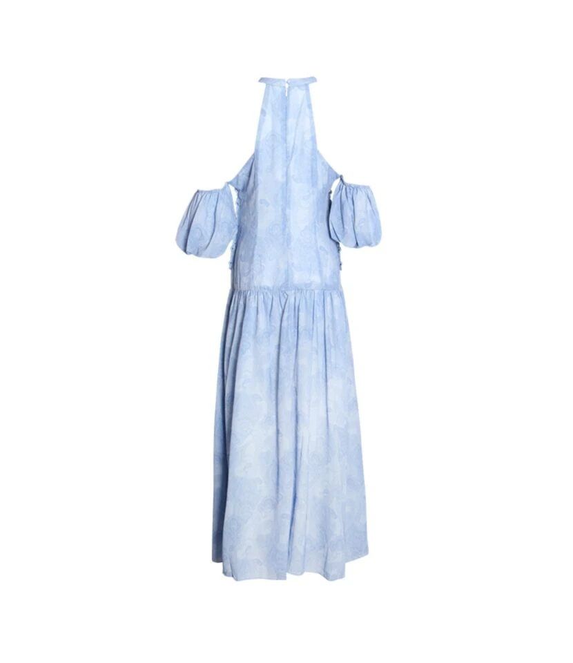 Printed Unique Design Hollow Sexy Tieback Vacation Swing Dress Beach Lantern Short Sleeve Halterneck Maxi Dresses Wholesale Bohemian Dress For Women SD531285 5 Printed Unique Design Hollow Sexy Tieback Vacation Swing Dress Beach Lantern Short Sleeve Halterneck Maxi Dresses Wholesale Bohemian Dress For Women SD531285 - Image 5