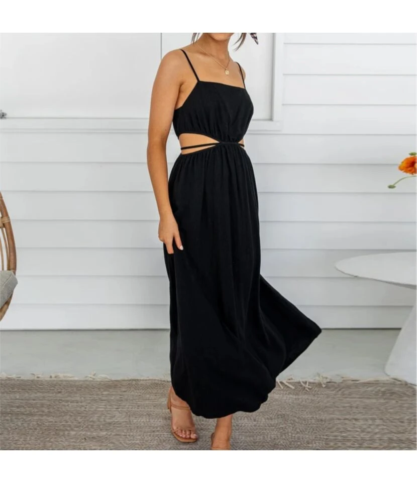 Women Spaghetti Strap Sleeveless Bandage Hollow Out Wholesale Maxi Dresses SDN580503 7 Women Spaghetti Strap Sleeveless Bandage Hollow Out Wholesale Maxi Dresses SDN580503 - Image 7