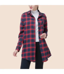 Casual Plaid Single Breasted Long Sleeve T-Shirt Wholesale Women Clothing SOUN562442
