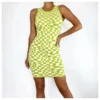 Round Neck Sleeveless Plaid Knitted Dress Wholesale Clothing SD070186