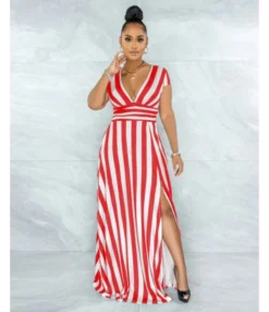 Fashion Striped Slit Design Wholesale Maxi Dresses Deep V Sexy Womens Clothing SD203474 -Dress Sales Store c73a543a 58c2 4a51 8e07 53bb5c7e9e1a 9C6D51BE328B01589E17B208DA2E7F20