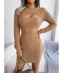 Sexy Cutout Twist Sweater Knitted Dresses Long Sleeve Bodycon Solid Color Wholesale Dresses SDN561559 -Dress Sales Store cd4b906f 9c72 446f a5e7 2985493b5b8c 67bd76b1a0dc6d1e7b323bbe3d3eac9e