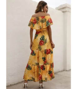 Leopard & Floral Printed Off Shoulder Ruffled Wide Lapel Resort Dress Wholesale Maxi Dresses SDN533198 -Dress Sales Store d0471d29 d4a0 4a2c a751 0c2dc0490f8e 236536c8155555921636d95c142be519