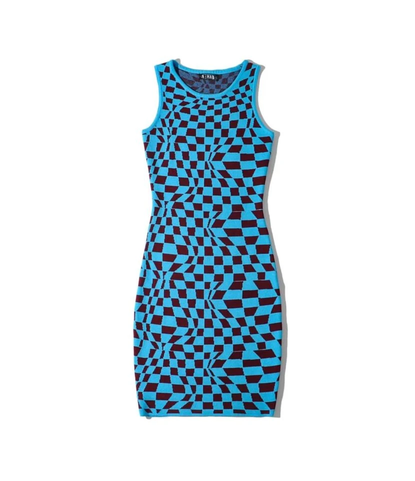 Round Neck Sleeveless Plaid Knitted Dress Wholesale Clothing SD070186 9 Round Neck Sleeveless Plaid Knitted Dress Wholesale Clothing SD070186 - Image 9