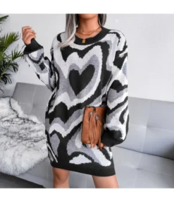 Knitted Dress Women Wholesale Love Sweater Crew Neck SE162193 -Dress Sales Store d4f80621 c3a4 4769 a774 151445646080 0A292BCD607A235B270788264A186752