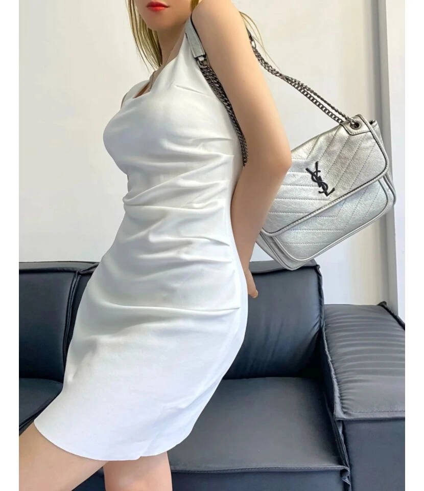 Women Plain Color Sleeveless Pleated Wholesale Tank Dresses SDN580534 3 Women Plain Color Sleeveless Pleated Wholesale Tank Dresses SDN580534 - Image 3