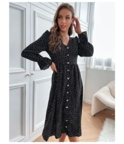 Fashion Polka Dot Dress V Neck Long Sleeve Casual Wholesale Dresses SDN561347 -Dress Sales Store dfd524be 1e80 4639 b7c2 3caf18b2f7ca 29905390a14deb3aa5a796ceef4d19be