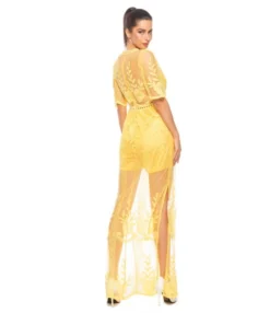 Deep V-neck Sheered Lace Split Beachwear Dress -Dress Sales Store download 36 4