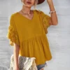 Casual Top Solid Color Loose Short Sleeve Womens T Shirts Wholesale STN560606