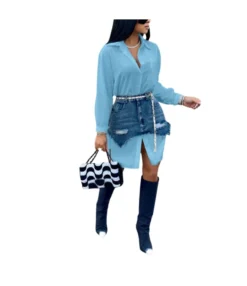 Fashion Denim Skirt Combination Long Sleeve Shirt Dress Wholesale Dresses V5923051300008 -Dress Sales Store e397d2c518684b03a33ab00500a36df9 5