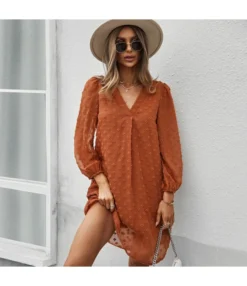 Sexy V Neck Flocking Mini Dress Solid Color Loose Long Sleeve Wholesale Dresses SDN560852 -Dress Sales Store e3bab55c 1631 4ea9 a15b dafa6c9f9ae3 4b5ea90d289f97dac903b90779851165