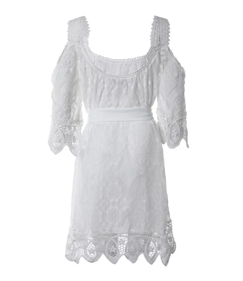 Sexy Off-Shoulder Sling Lace Mini Dress Hollow Lace-Up Solid Color Wholesale Dresses SDN561715 6 Sexy Off-Shoulder Sling Lace Mini Dress Hollow Lace-Up Solid Color Wholesale Dresses SDN561715 - Image 6