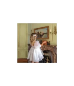 Tie Dye Print Square Neck Puffy Skirt Princess Dress Vintage White Wedding Puff Sleeve Wholesale Dresses SD204356