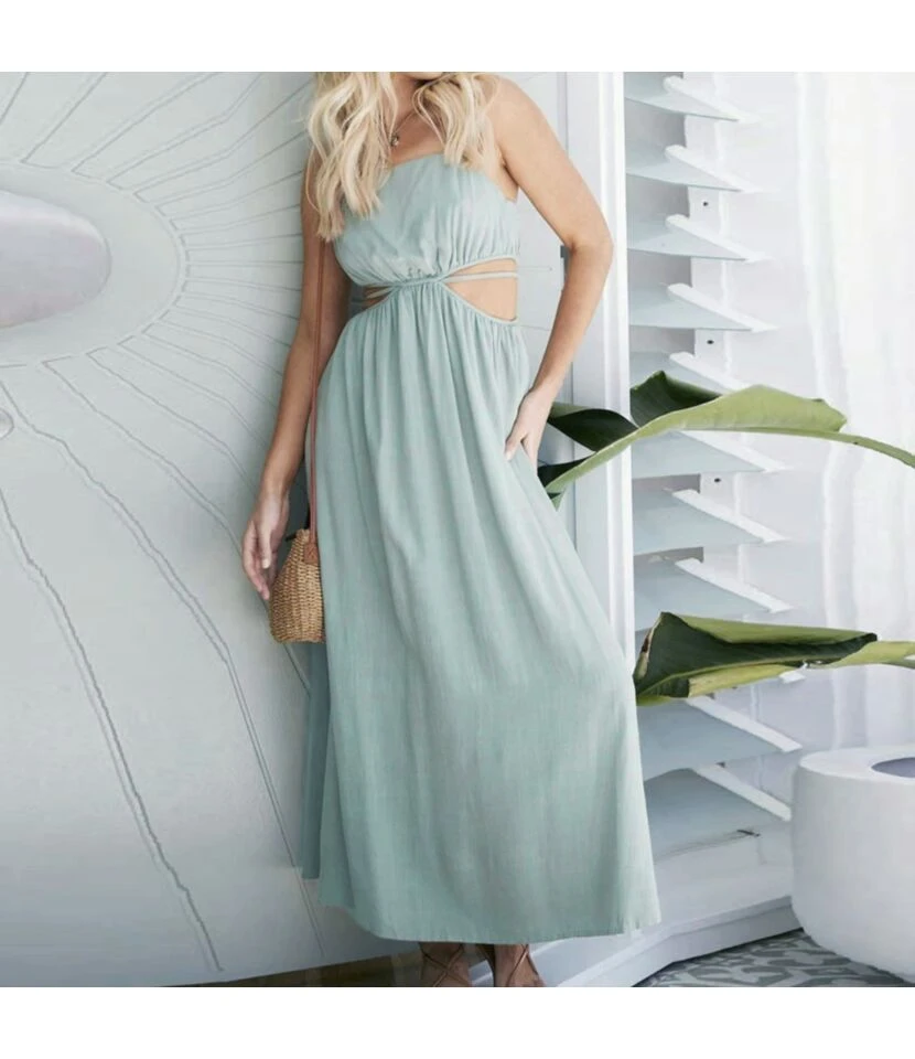 Women Spaghetti Strap Sleeveless Bandage Hollow Out Wholesale Maxi Dresses SDN580503 5 Women Spaghetti Strap Sleeveless Bandage Hollow Out Wholesale Maxi Dresses SDN580503 - Image 5