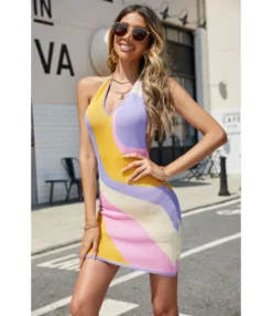 Color Block Halterneck Sleeveless Backless Knit Wholesale Bodycon Dresses SD168249 -Dress Sales Store e93654b0 3c47 408f b1f9 7f022914a230 adcb164168a4b44873d14bedc8819081