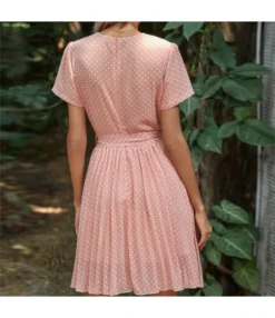 Fashion V Neck Polka Dot Dress Short Sleeve Slim A-Line Wholesale Dresses With Belt SDN560452 -Dress Sales Store ef0912fa bfc1 4235 b9e4 7bc397685ab3 b2c72d45b73d5bd06babfe949fe5cf18