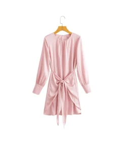 Solid Color Ruched Knot Neck Long Sleeve Fashion A-Line Satin Dress Wholesale Shirt Dresses SDN532595 -Dress Sales Store f17b0b2e 57aa 401f 99cf 7ba8a937e518 5a4a7c563c5e8cca137f8c7a04659ad6