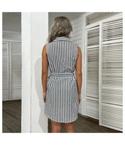 Women Striped Print Sleeveless Lapel Collar V Neck Button Wholesale Shirt Dresses SD580145 -Dress Sales Store f855c656 c922 4c87 aa12 ac0644d360c5 309a8e00842195ac06d57b370f0cbfab