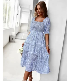 Sexy Off Shoulder Floral Midi Swing Dress High Waist Petal Sleeve Slim Vacation Wholesale Dresses SDN560630 -Dress Sales Store fb5a5fd8 aae8 4ffb 80b7 9257f18ddce4 42068a1b486c81417c85ee84e6379773