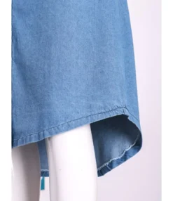 Lapel Neck Single Breasted Pocket Detail Denim T Shirt Dress Wholesale 210528617 -Dress Sales Store img 9999